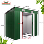 Gardebruk Garden Metal Tool Shed Green 6x4 FT