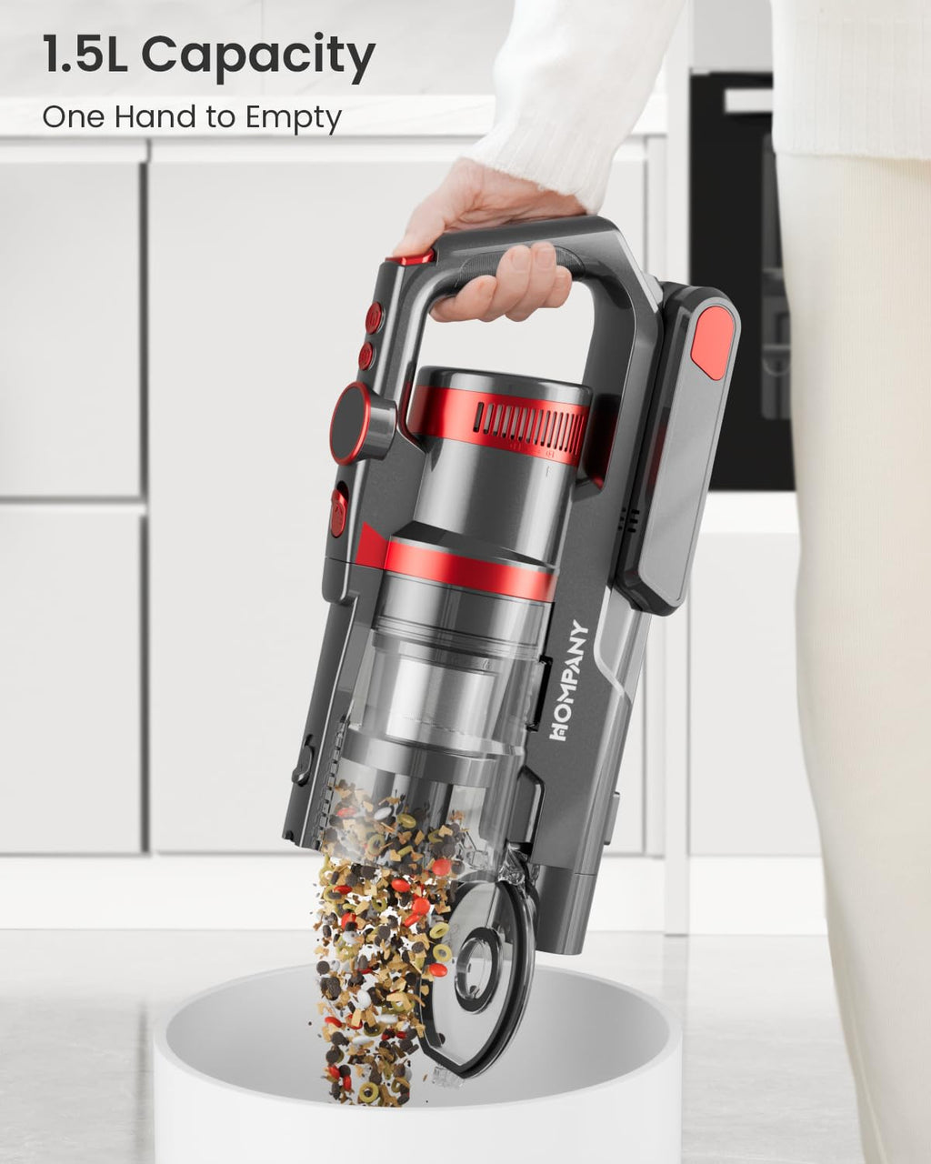 HOMPANY Cordless Vacuum Cleaner,40Kpa/500W Cordless Hoover