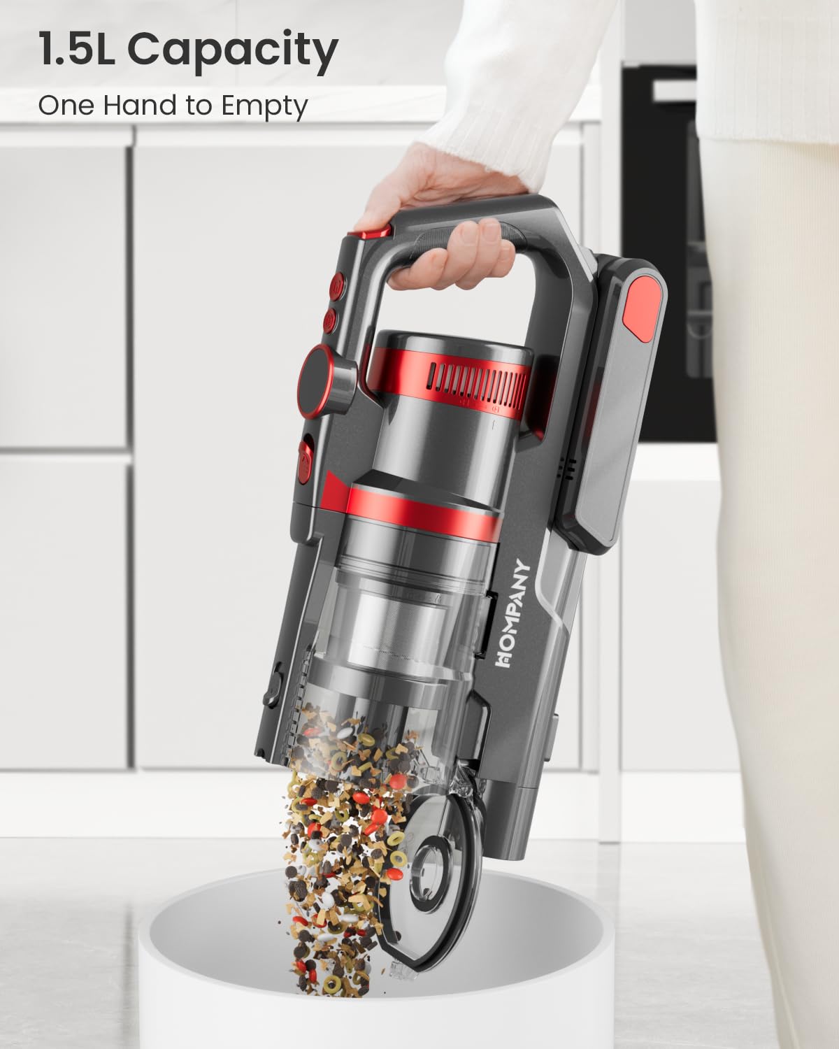 HOMPANY Cordless Vacuum Cleaner,40Kpa/500W Cordless Hoover