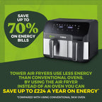 Tower Vortx 5.2L and 3.3L Eco Dual Drawer Air Fryer