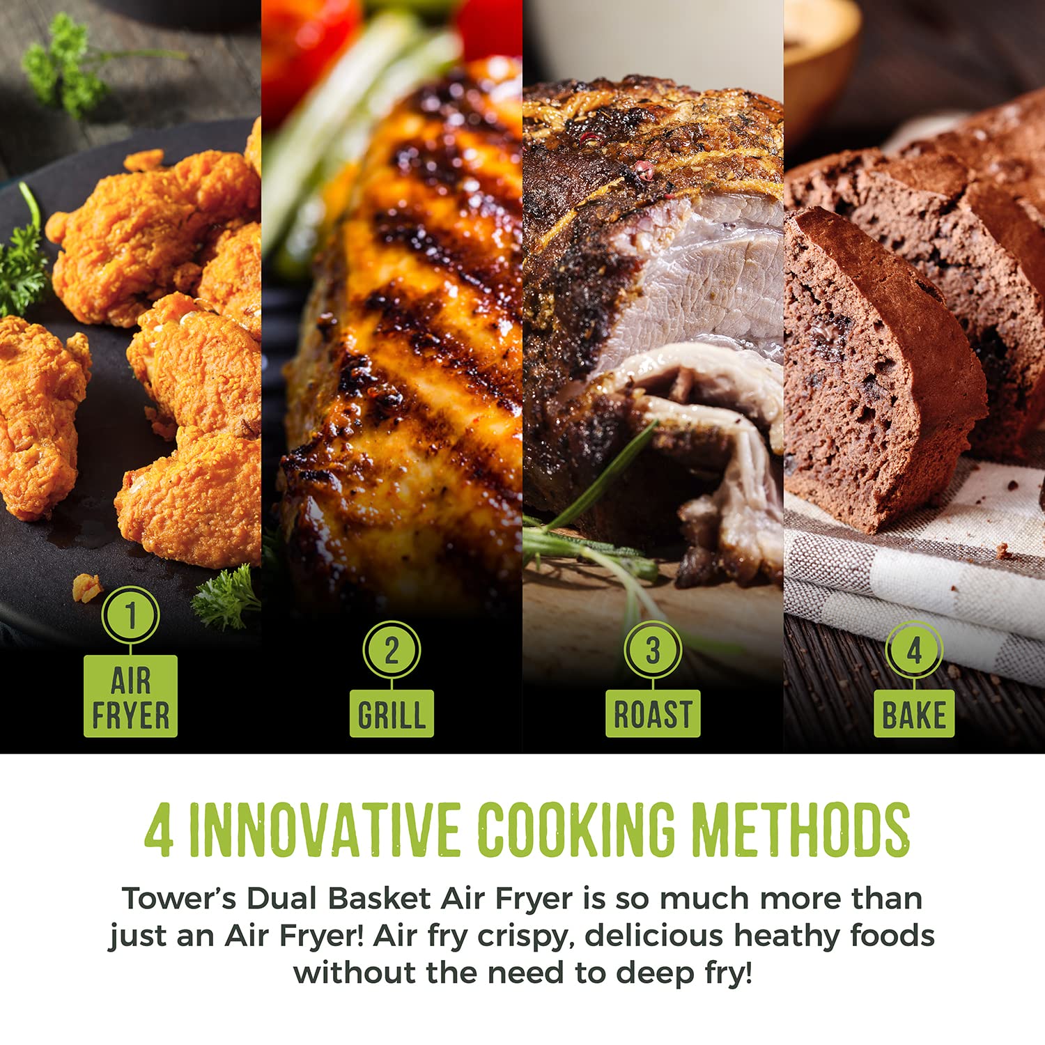 Tower Vortx 5.2L and 3.3L Eco Dual Drawer Air Fryer